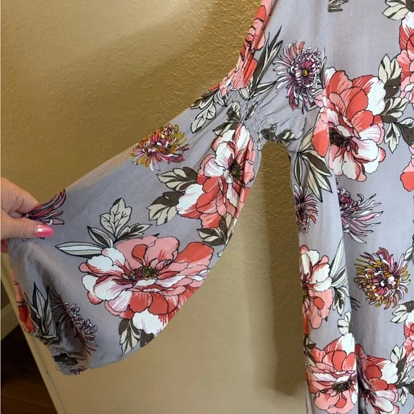 H ❤️ X Gray and Pink Graphic Dress or Tunic giving free people vibes/ Size XXL - Picture 4 of 9